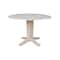 International Concepts 42 in. Solid Wood Round Drop Leaf Pedestal Table with 4 Dining Chairs, Unfinished K-42DPT-23B-C617-4 - alternate 2